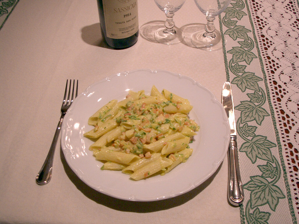 PENNE ai Gamberi con Zucchine e Asparagi